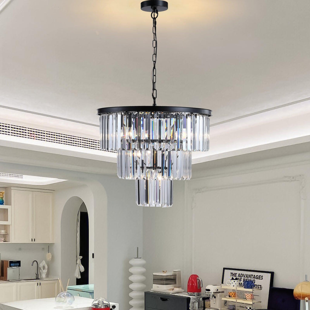 Dante Black Crystal Chandelier