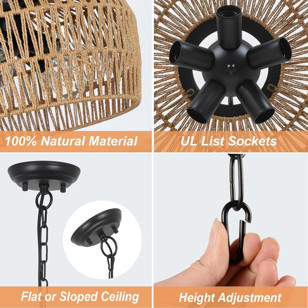 Earth Light Rattan Woven Pendant Light