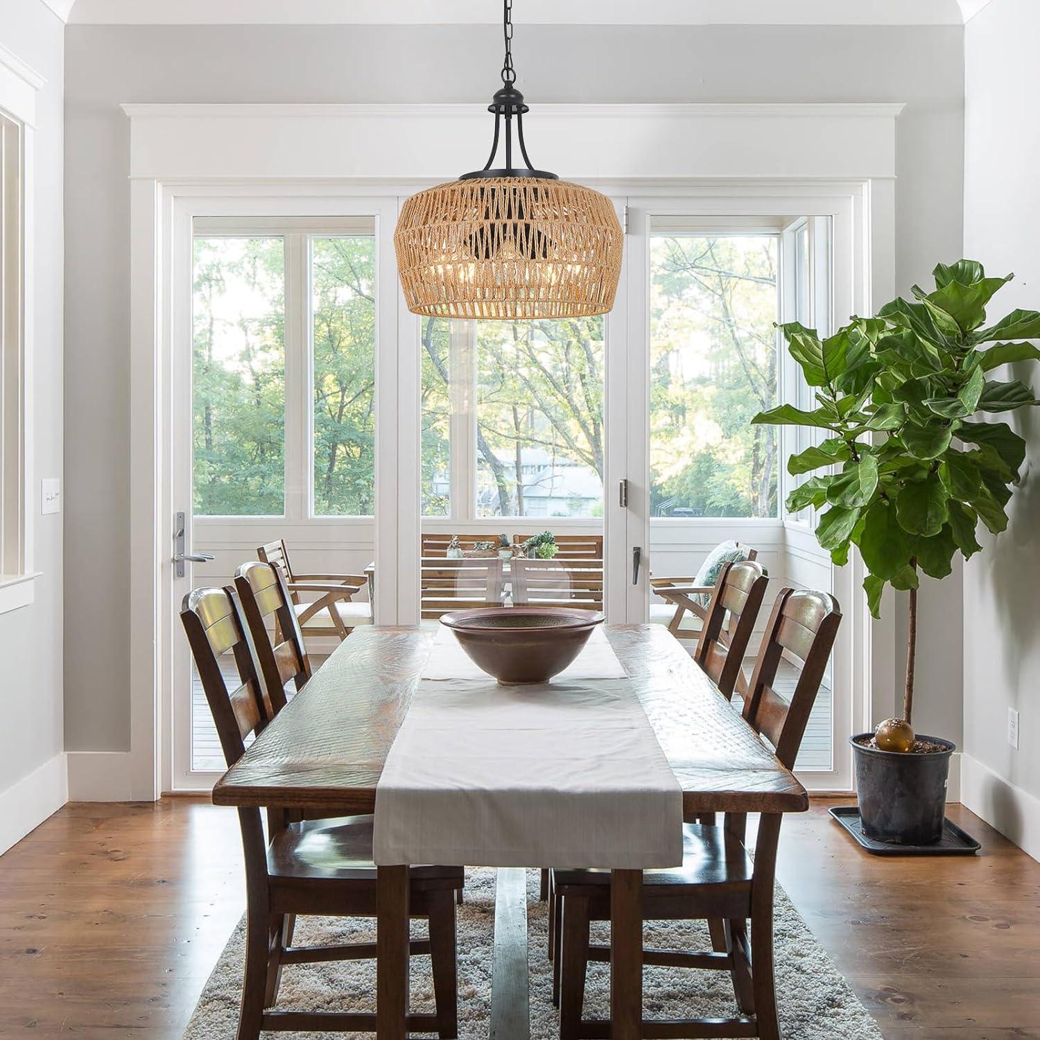 Earth Light Rattan Woven Pendant Light