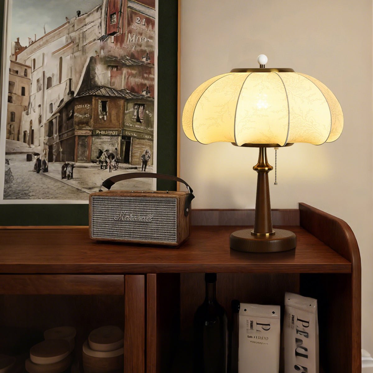 Ebony Haven Walnut Table Lamp