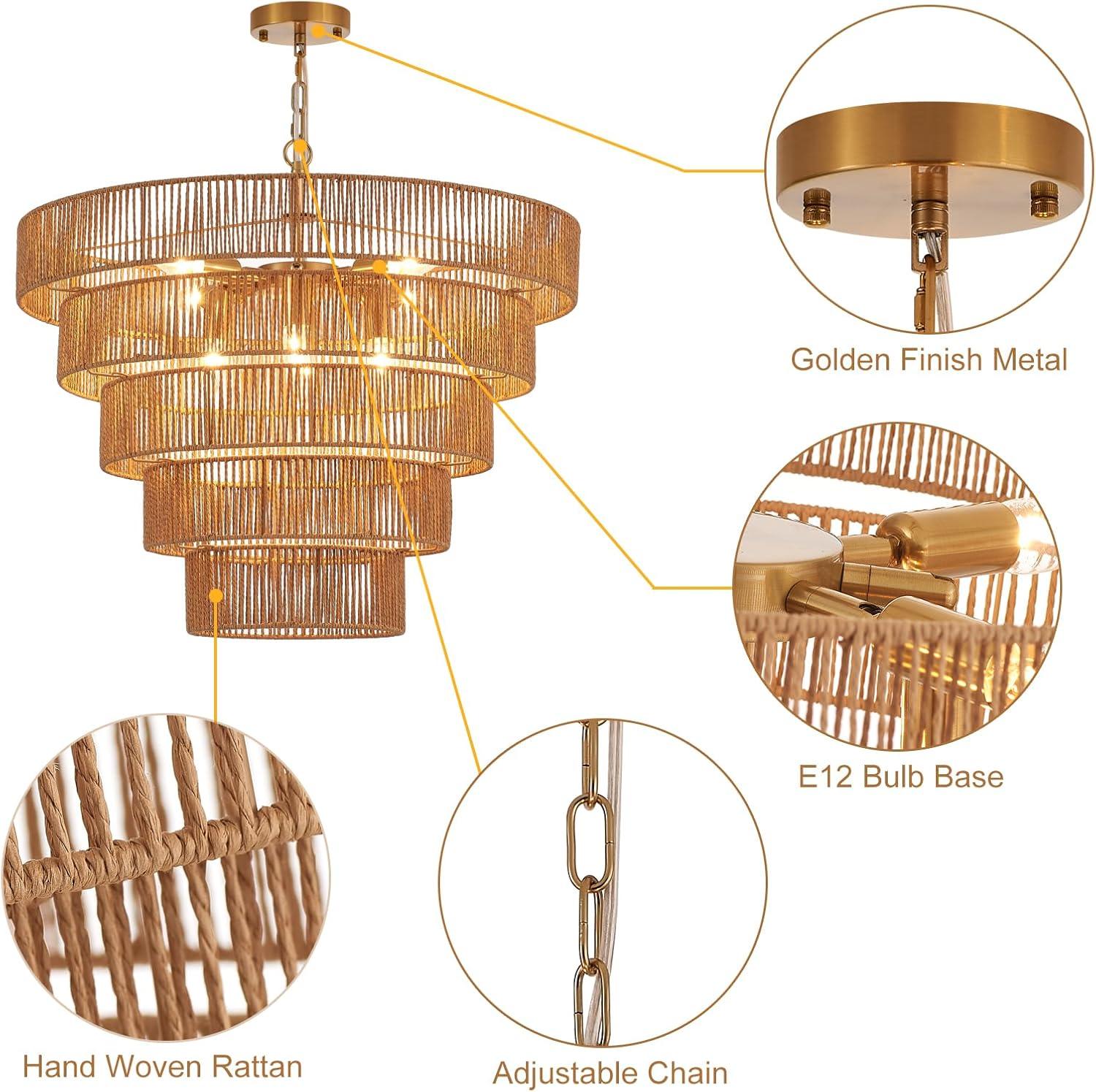 Eden Glow Rattan Woven Pendant Light