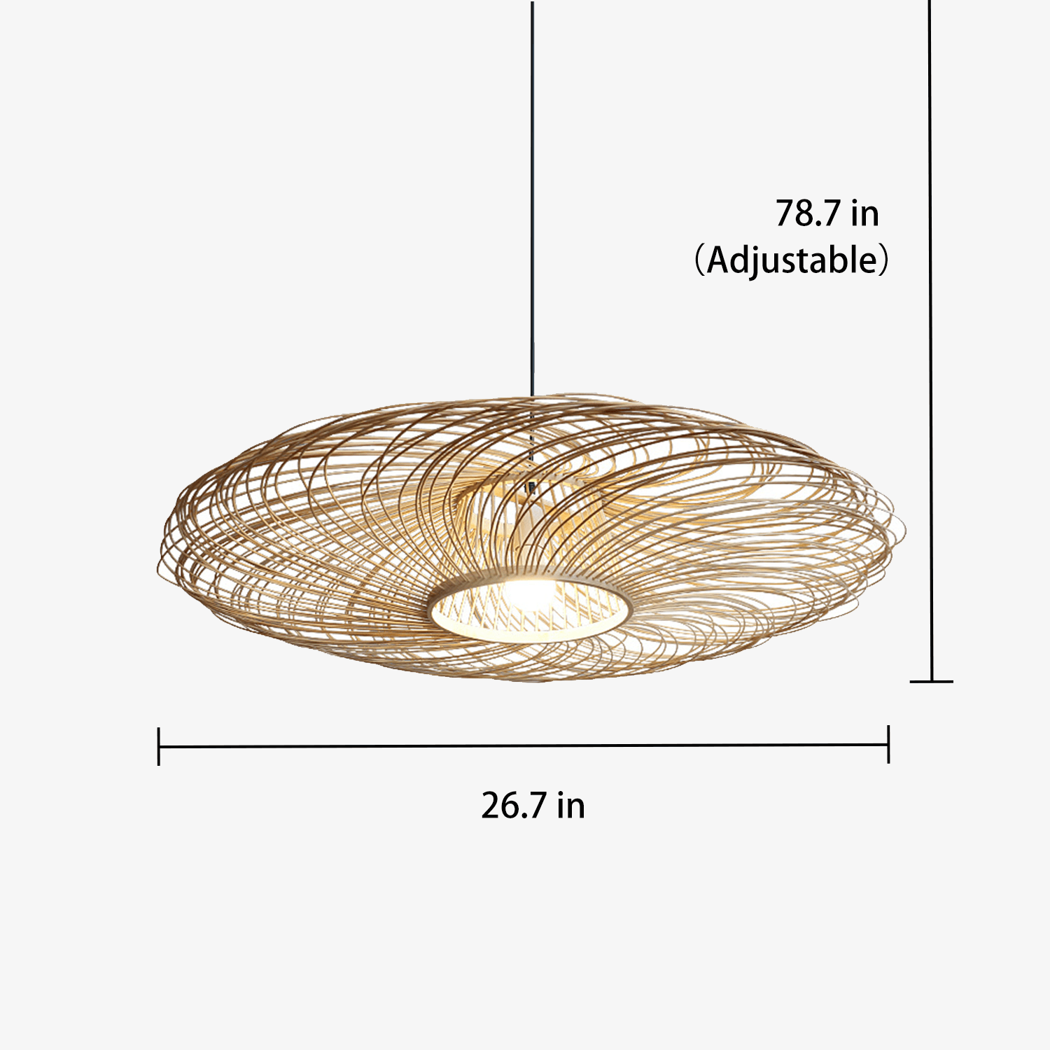 Elegant Rattan Woven Pendant Light - ZozHome