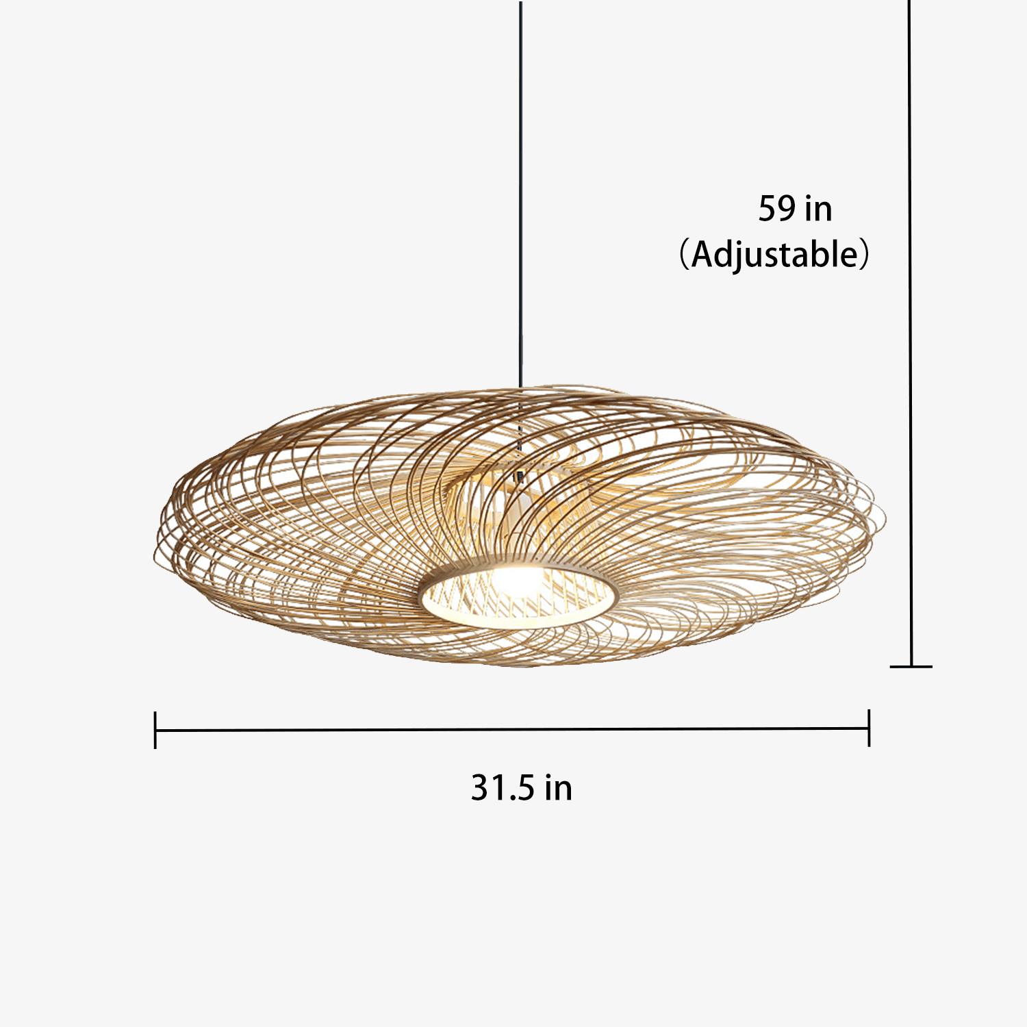 Elegant Rattan Woven Pendant Light - ZozHome