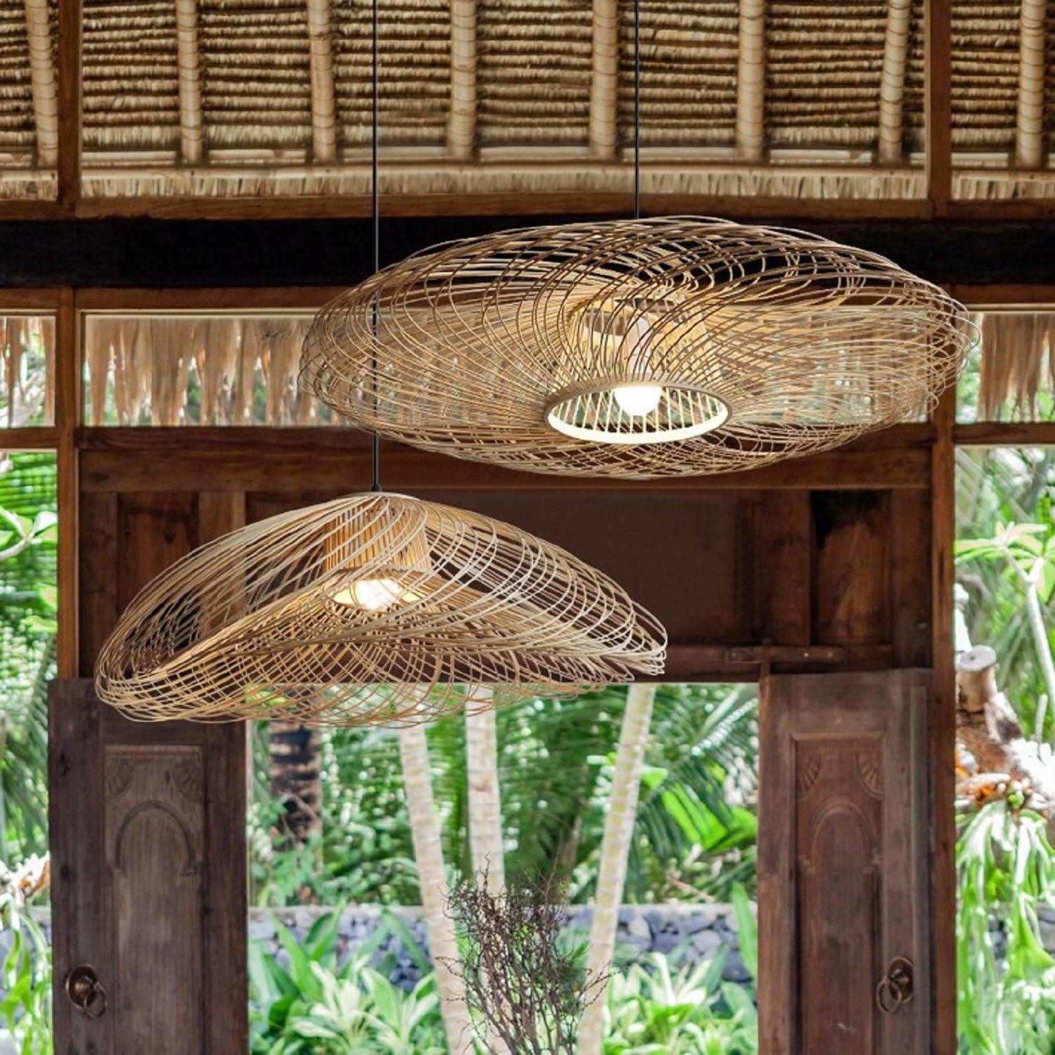 Elegant Rattan Woven Pendant Light
