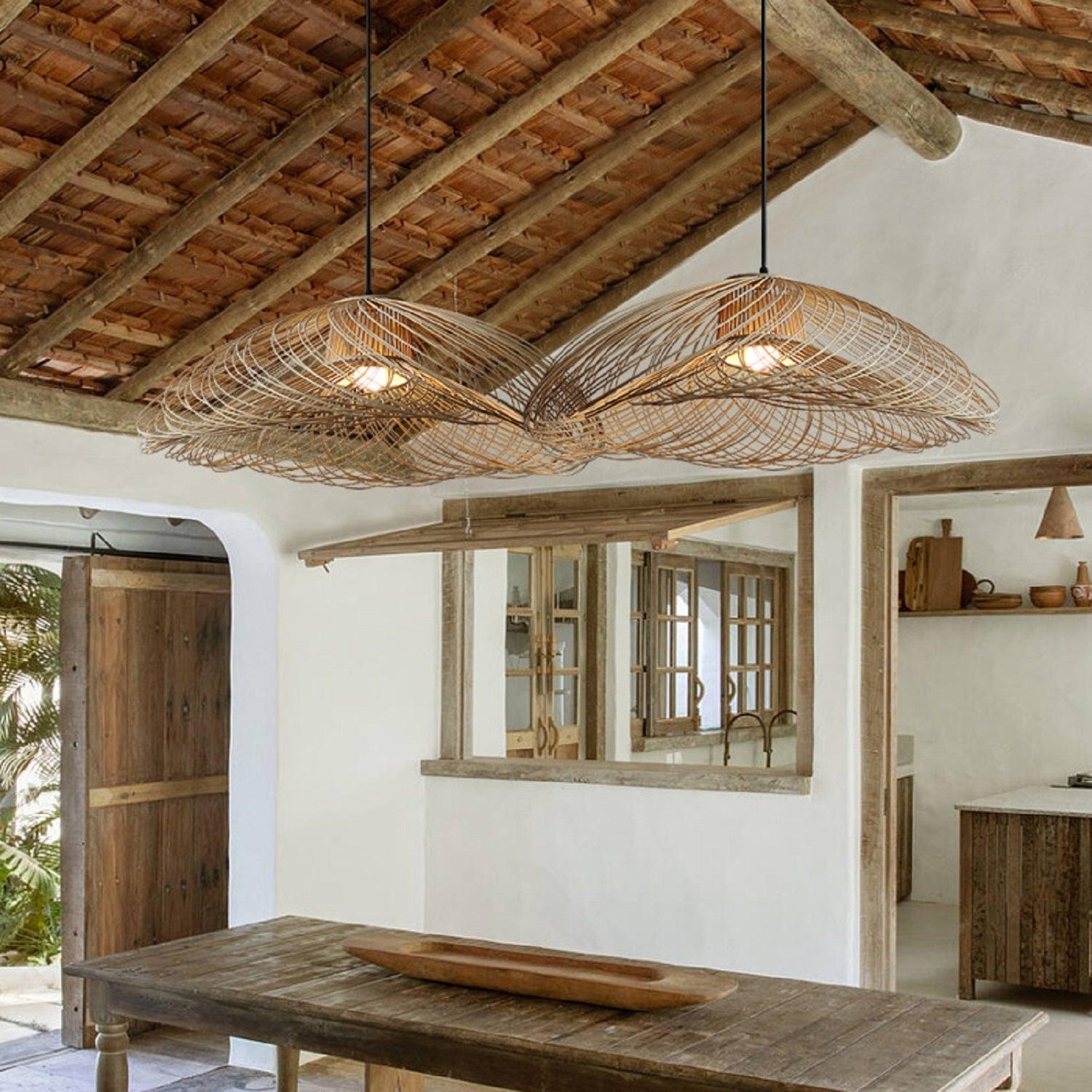 Elegant Rattan Woven Pendant Light