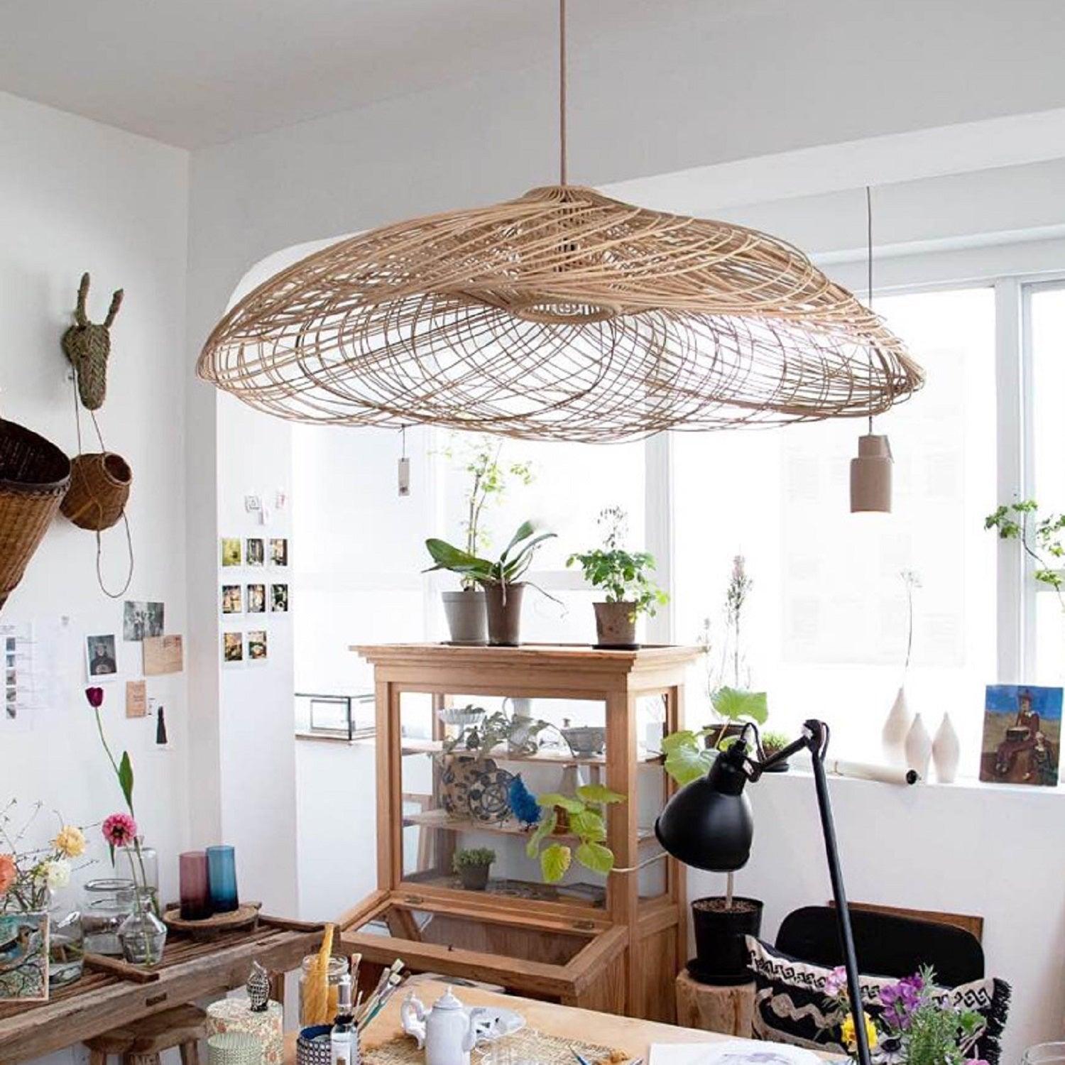 Elegant Rattan Woven Pendant Light