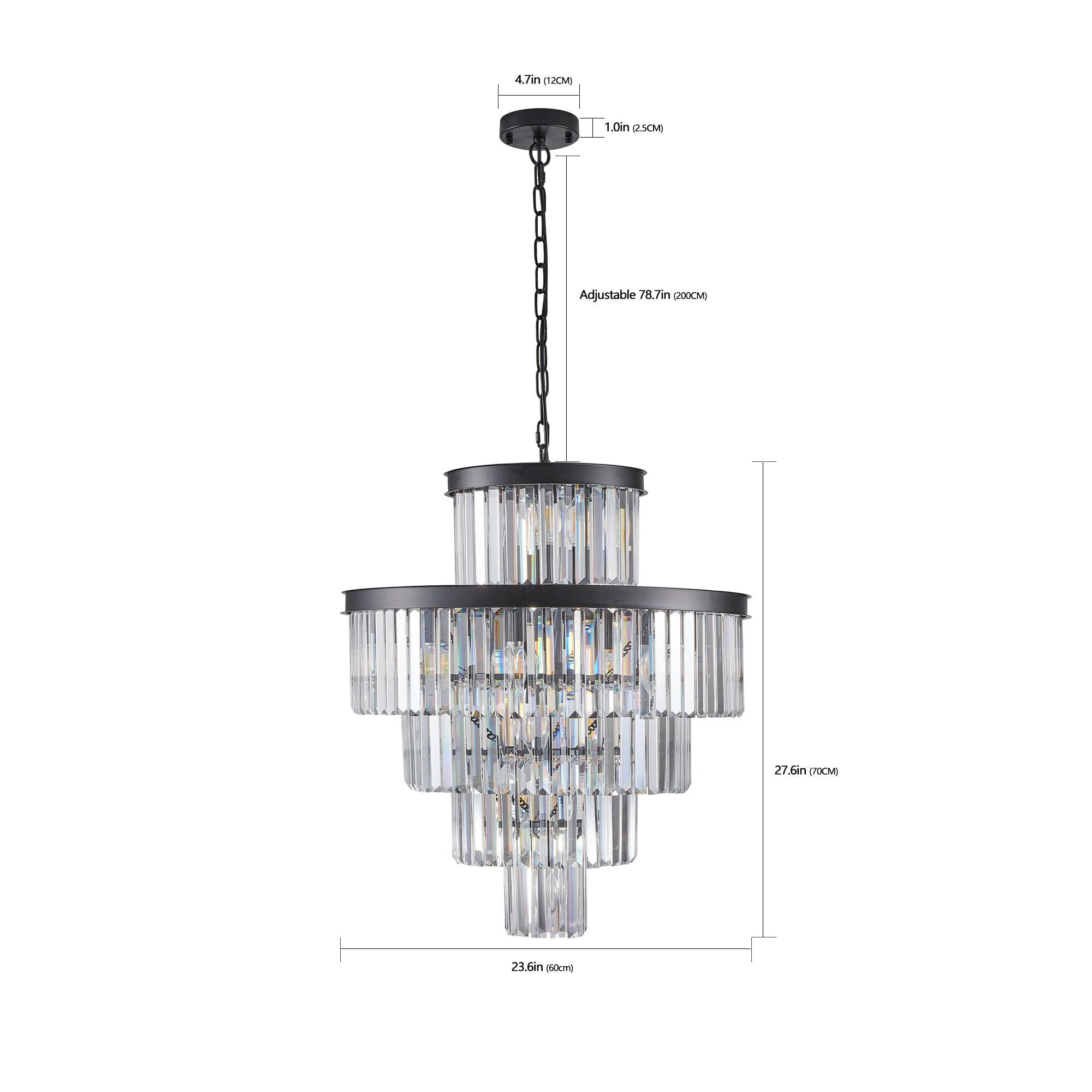 Elysian Black Crystal Chandelier