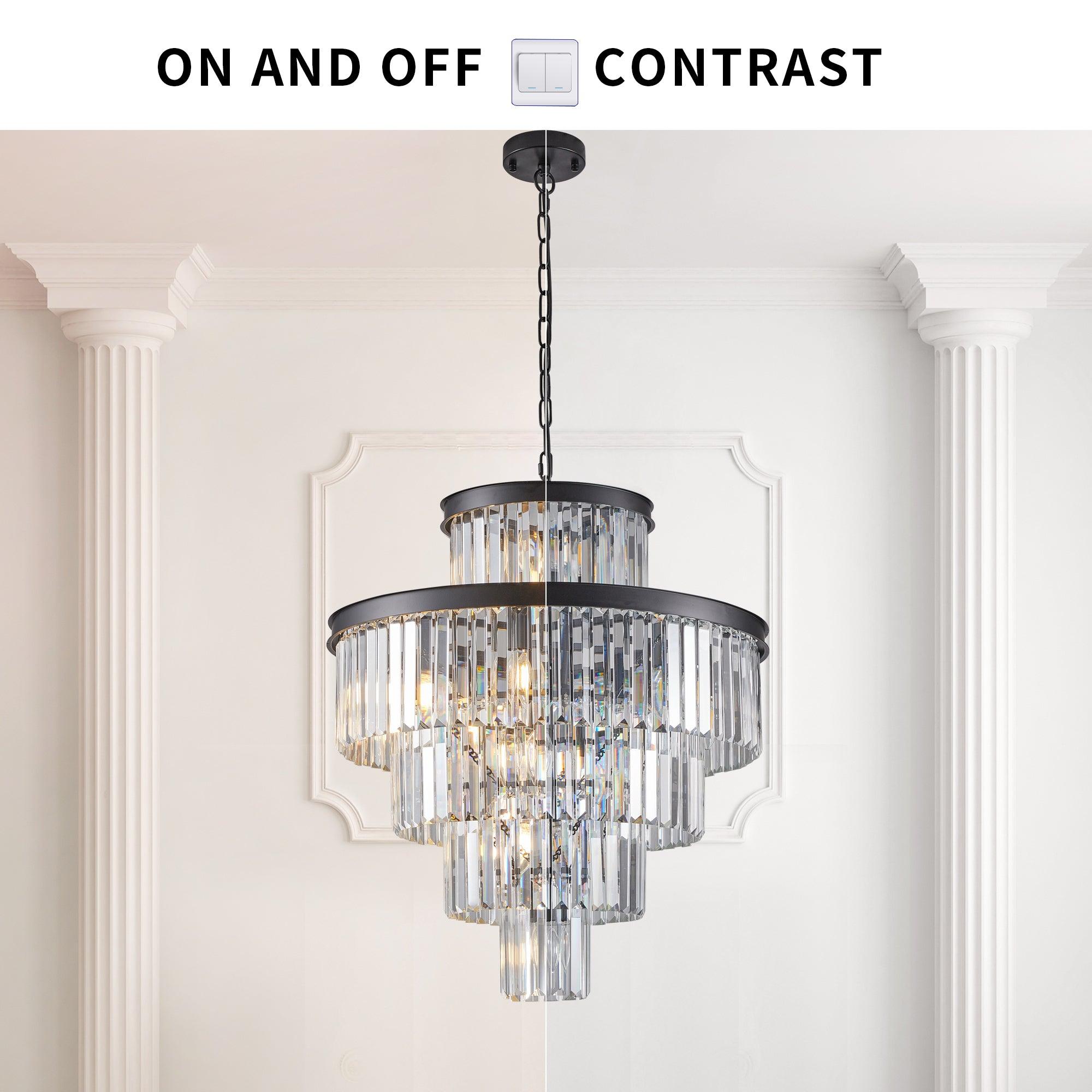 Elysian Black Crystal Chandelier