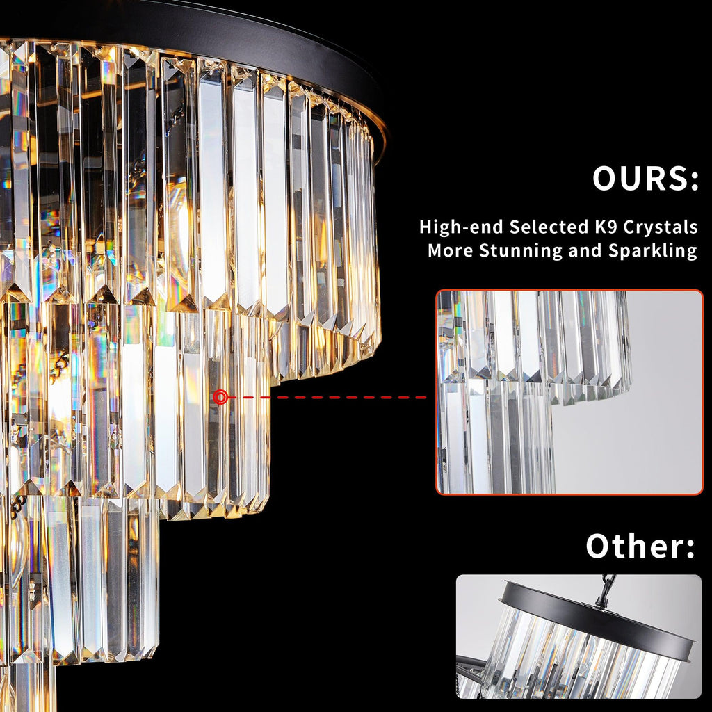 Elysian Black Crystal Chandelier