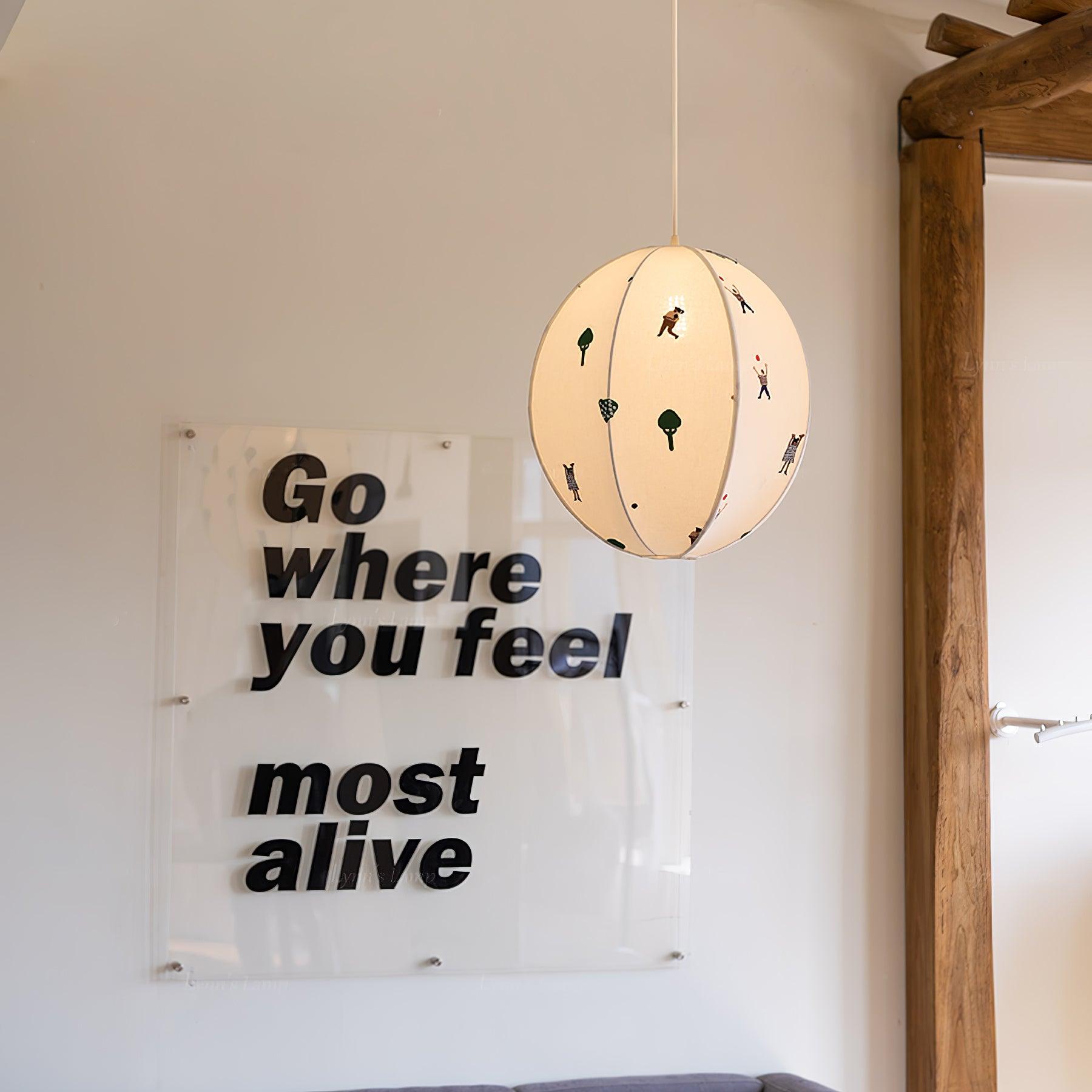 Embroidered Pendant Light