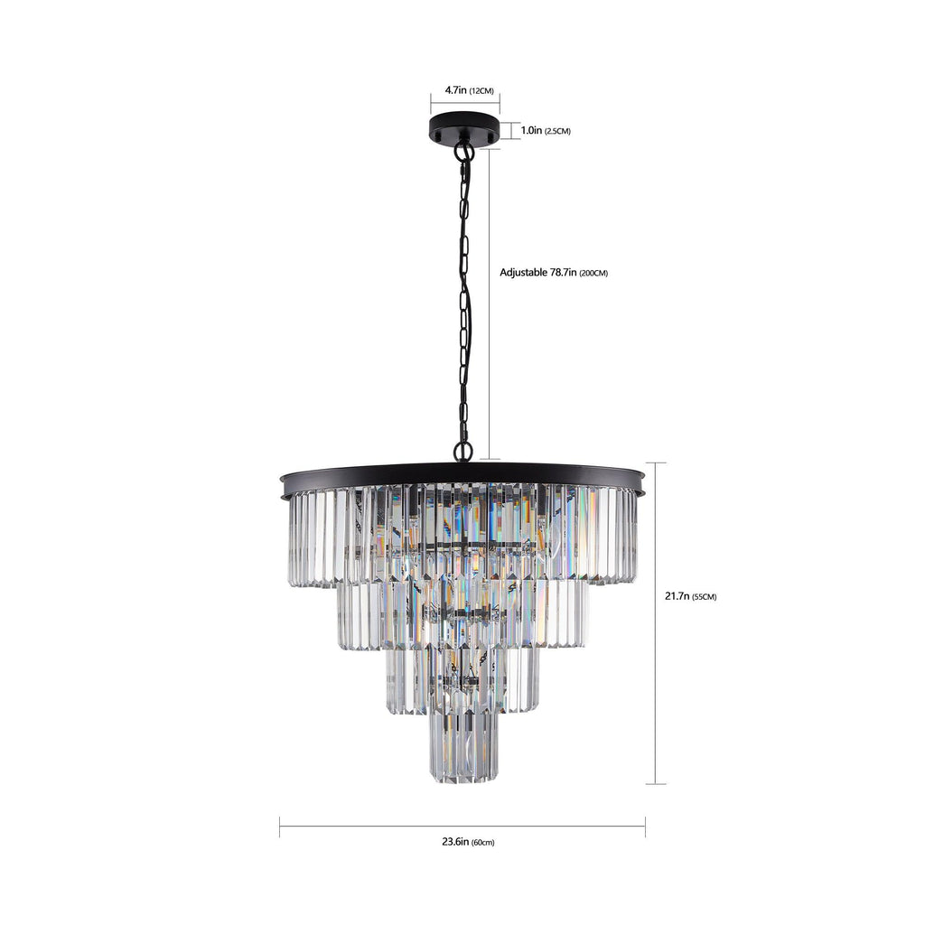Evelyn Black Crystal Chandelier
