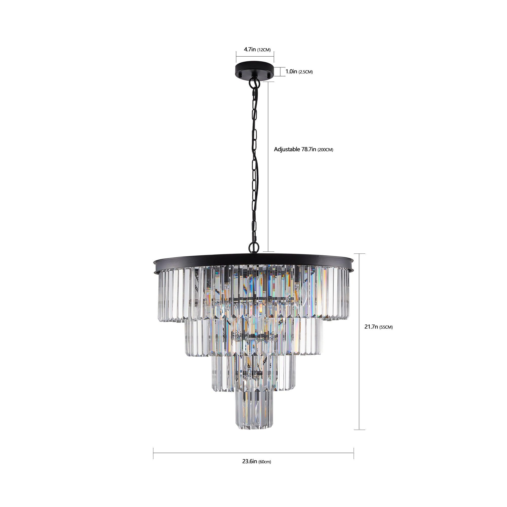Evelyn Black Crystal Chandelier