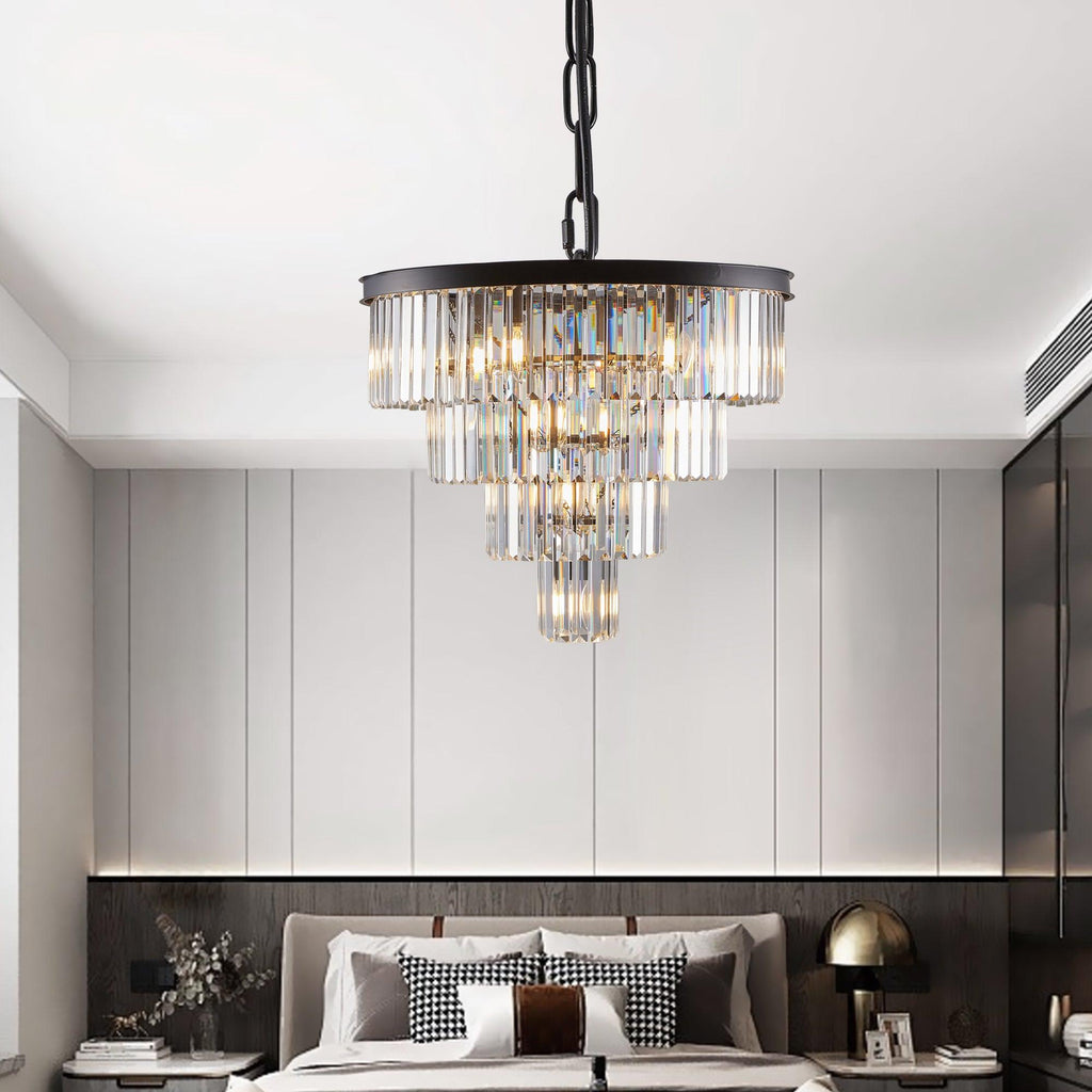 Evelyn Black Crystal Chandelier
