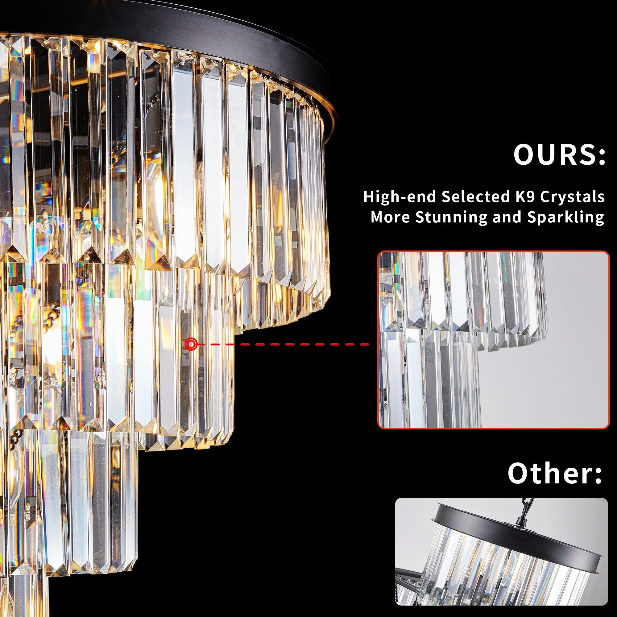 Evelyn Black Crystal Chandelier