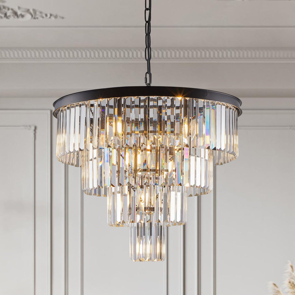 Evelyn Black Crystal Chandelier