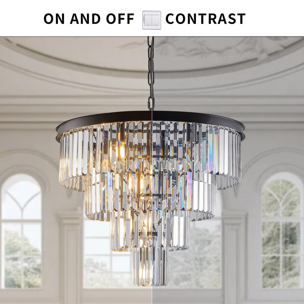 Evelyn Black Crystal Chandelier