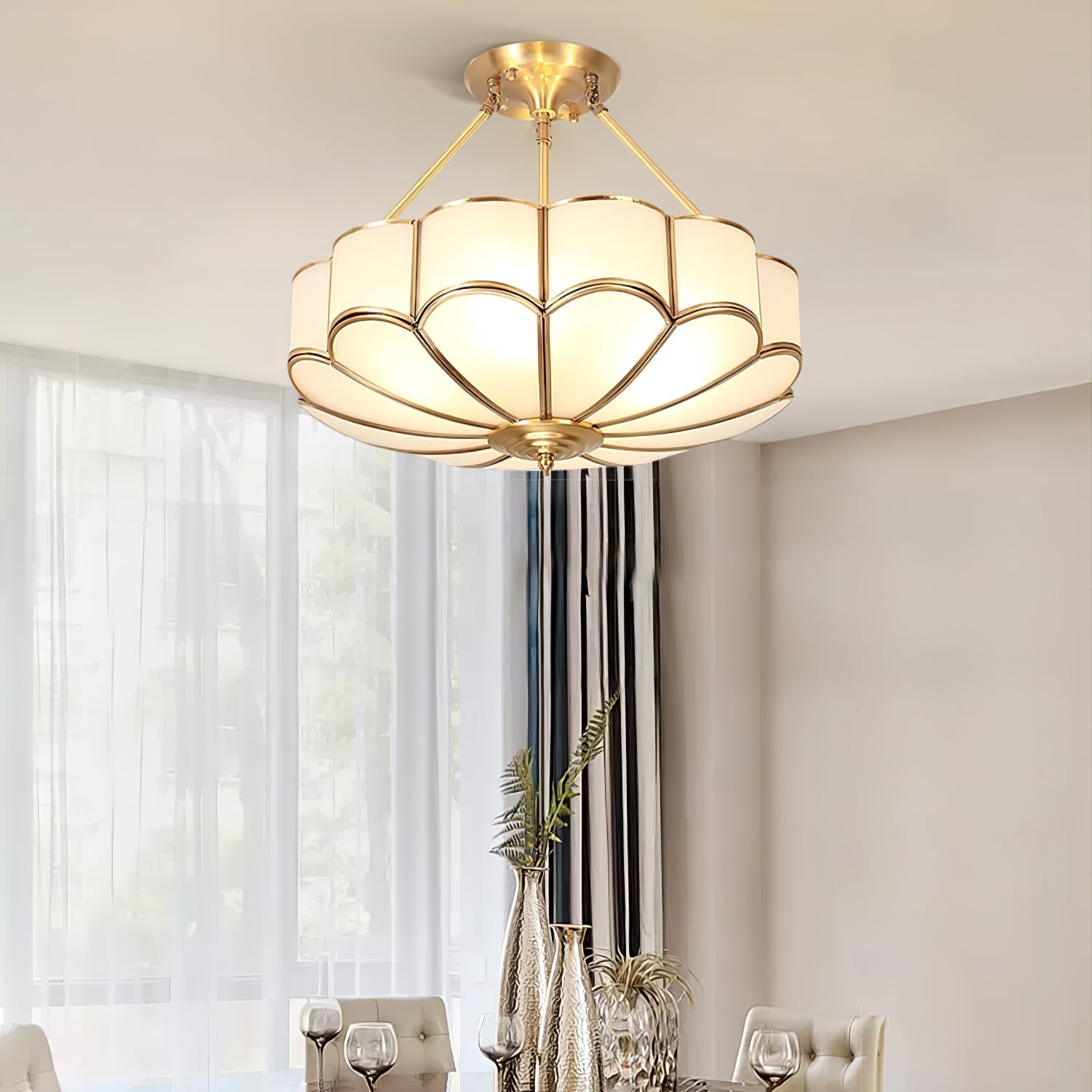 Flower Shape Glass Ceiling Light - ZozHome