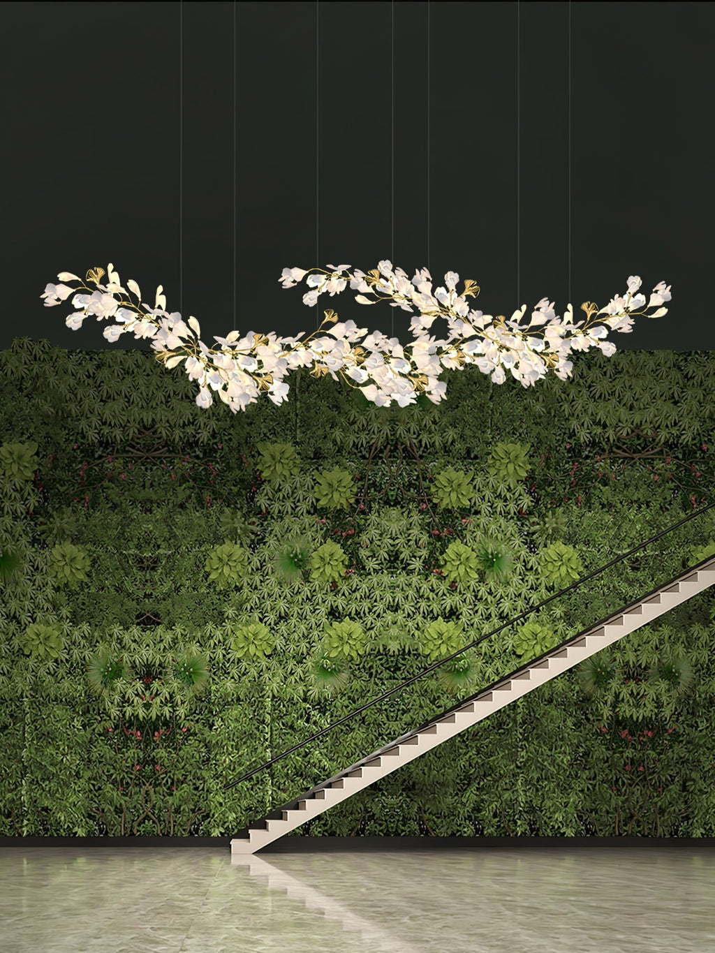 Gold White Leaves Combination Ginkgo Chandeliers