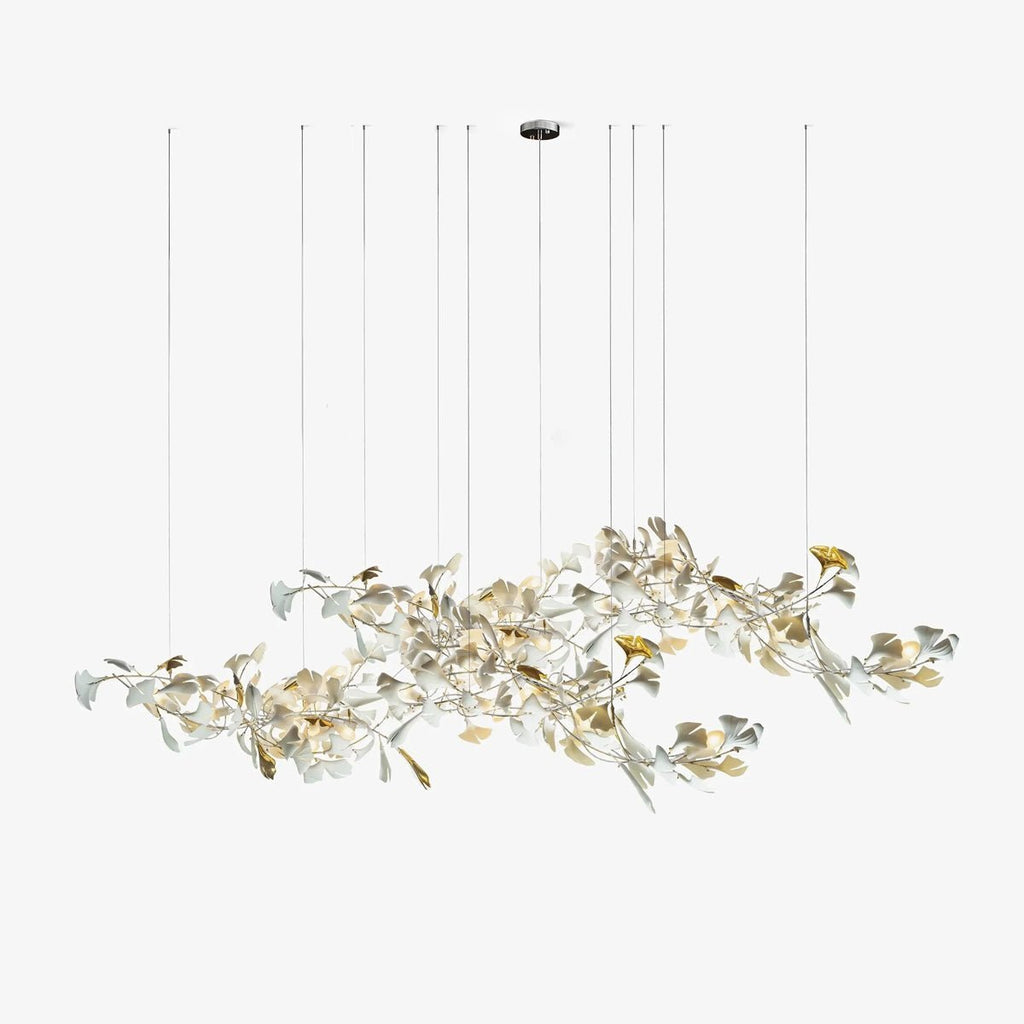 Gold White Leaves Combination Ginkgo Chandeliers