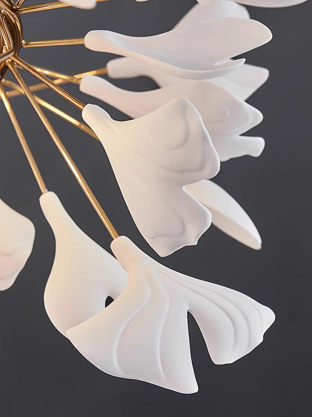 Gold White Leaves Combination Ginkgo Chandeliers