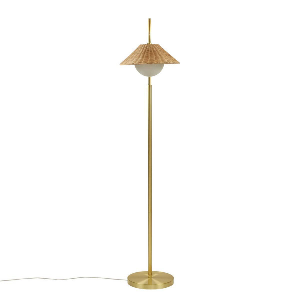 Golden Rattan Elegance Floor Lamp