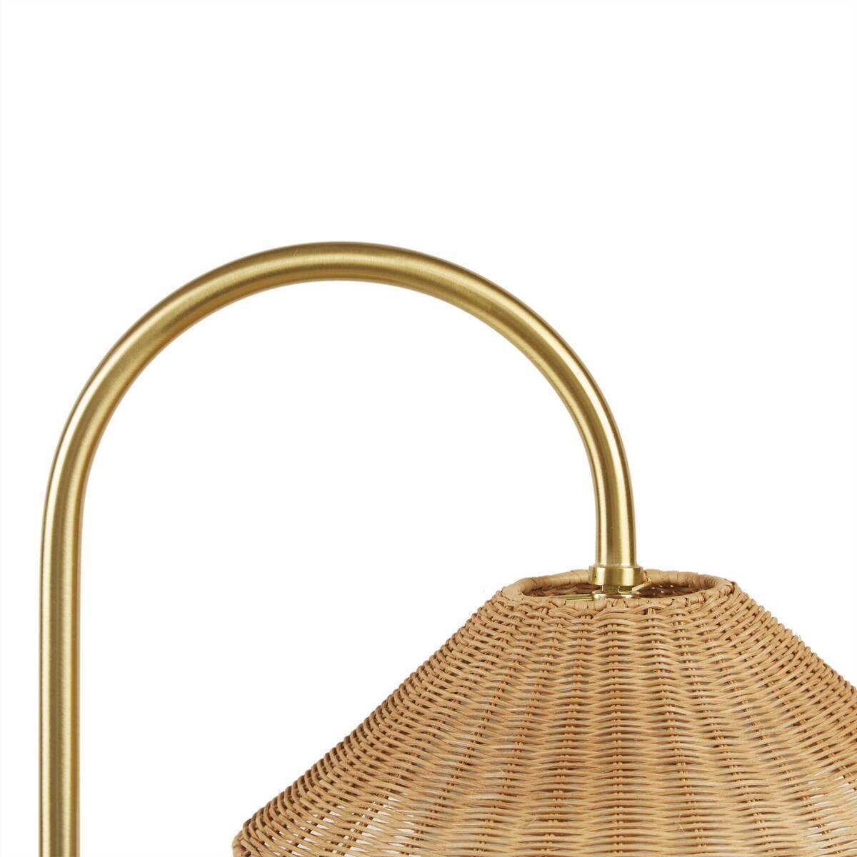 Golden Rattan Elegance Floor Lamp