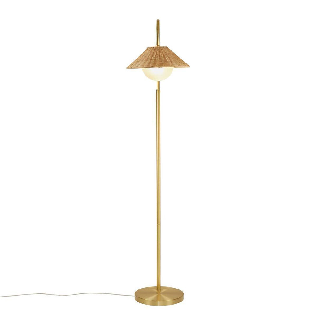 Golden Rattan Elegance Floor Lamp