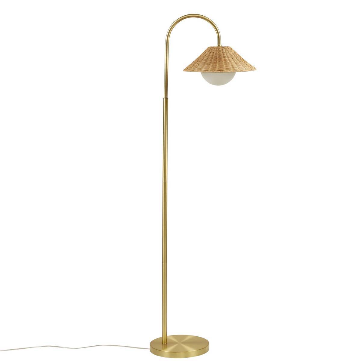 Golden Rattan Elegance Floor Lamp