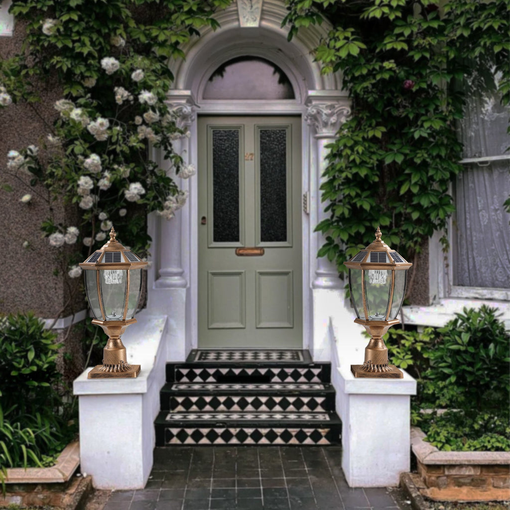 GoldenGlare Outdoor Solar Column Lights