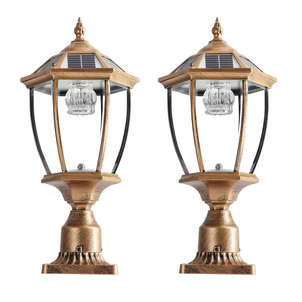 GoldenGlare Outdoor Solar Column Lights