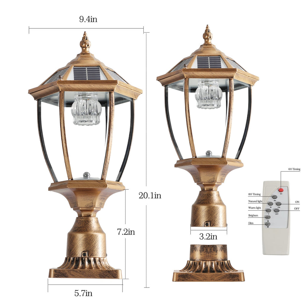 GoldenGlare Outdoor Solar Column Lights