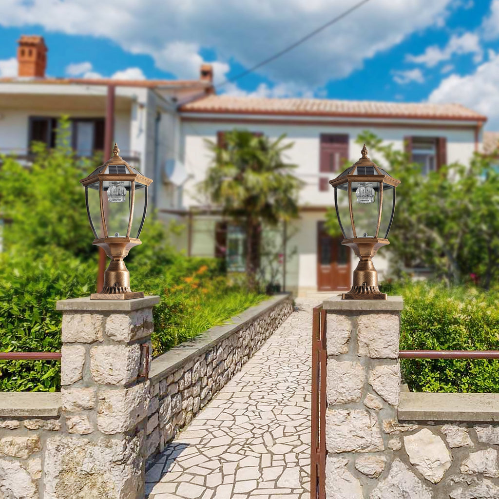 GoldenGlare Outdoor Solar Column Lights