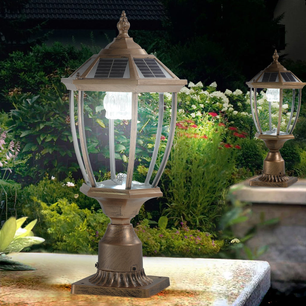 GoldenGlare Outdoor Solar Column Lights