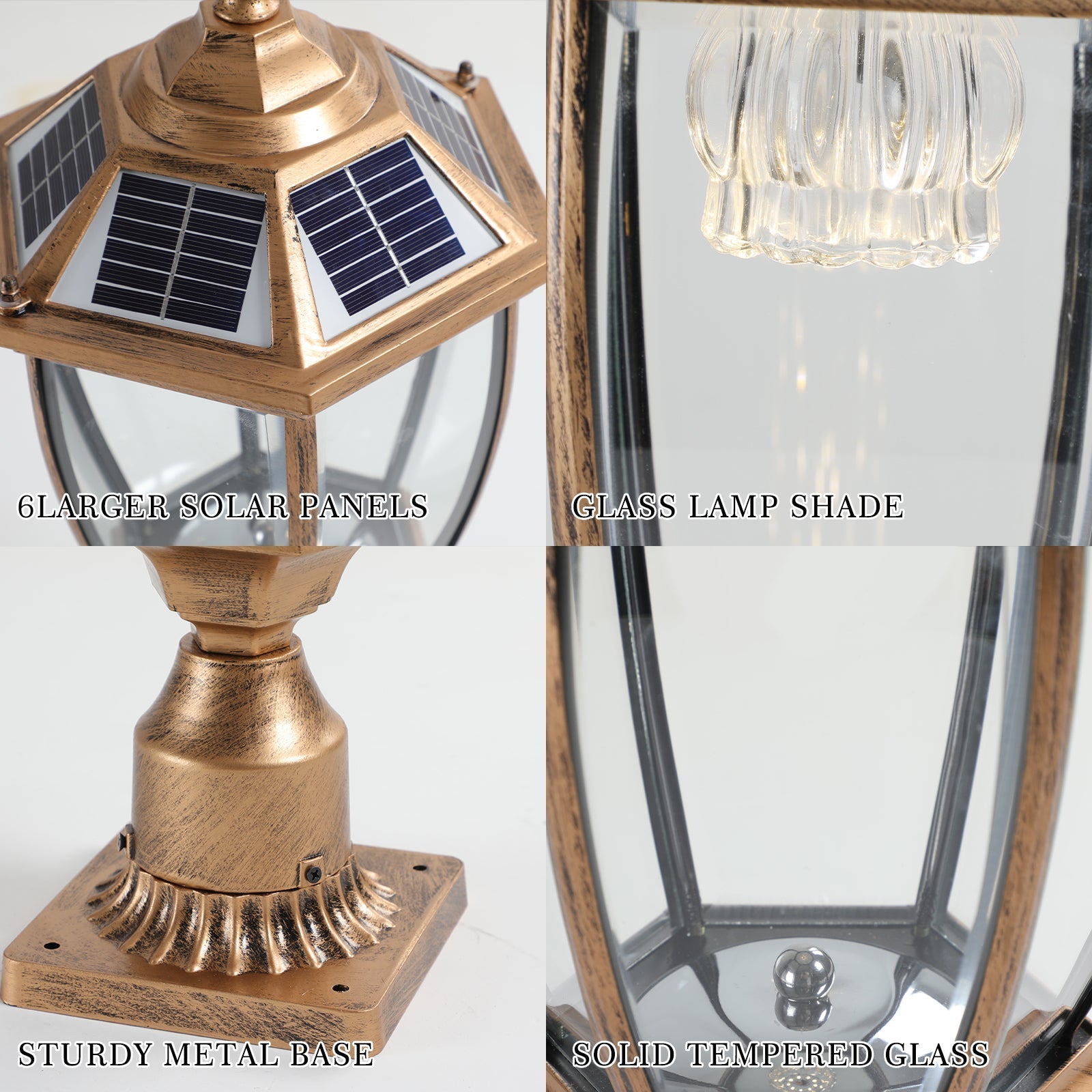 GoldenGlare Outdoor Solar Column Lights