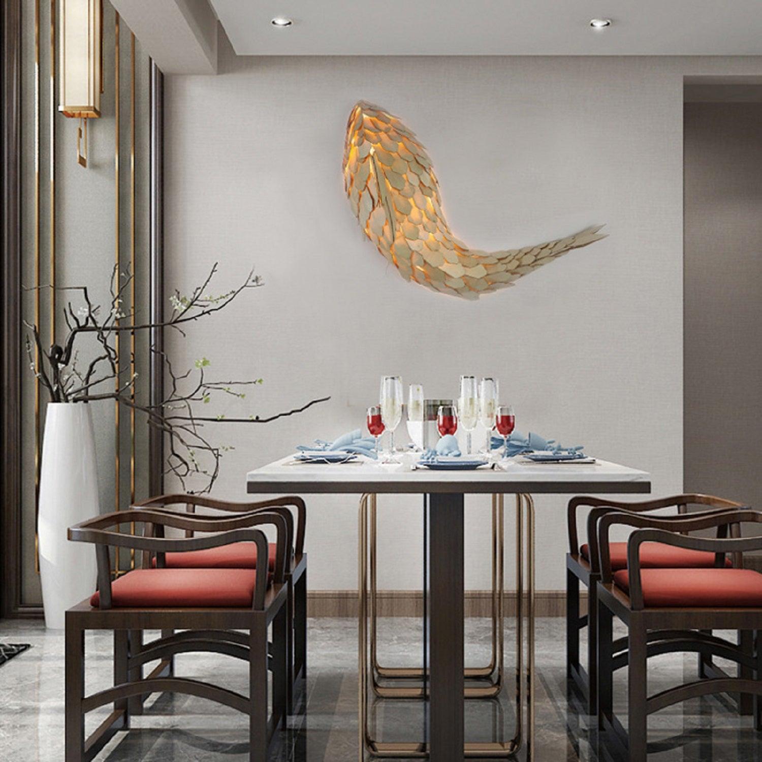 Graceful Koi Gliding Wall Lamp