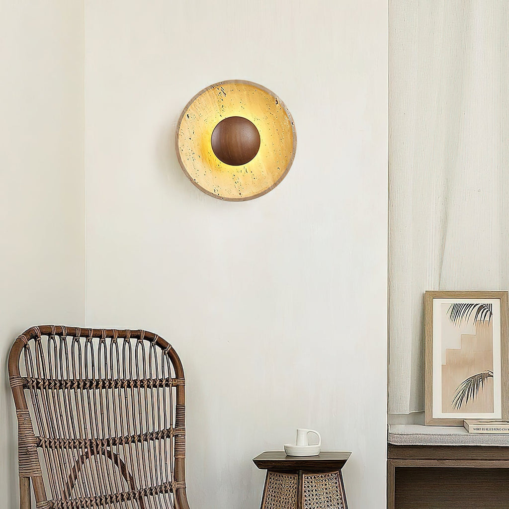 Halo Travertine Wall Light - ZozHome