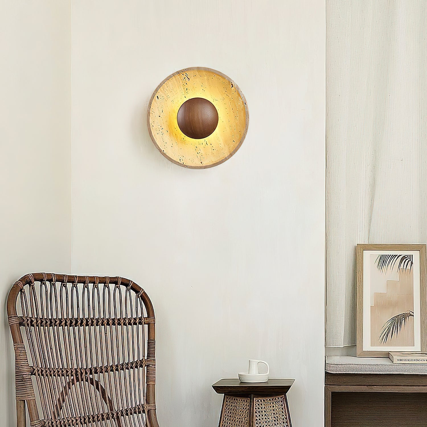 Halo Travertine Wall Light - ZozHome