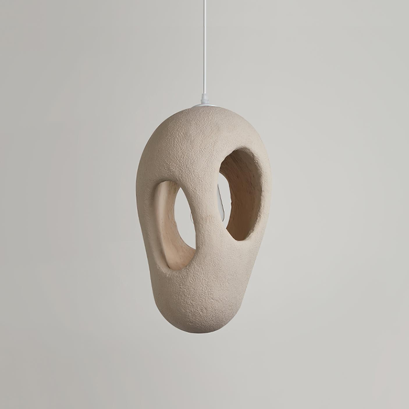 Hand-Built White Pendant Lamp