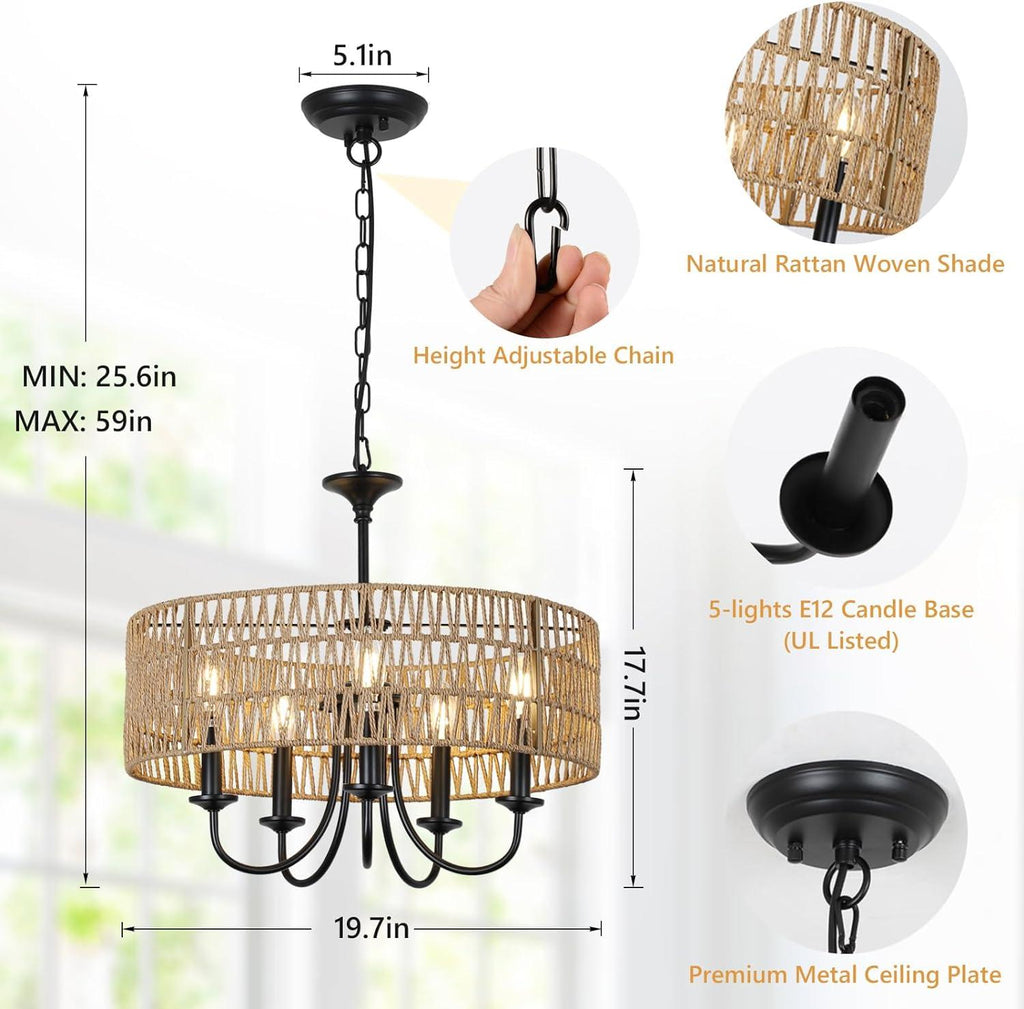 Holy Rattan Woven Pendant Light