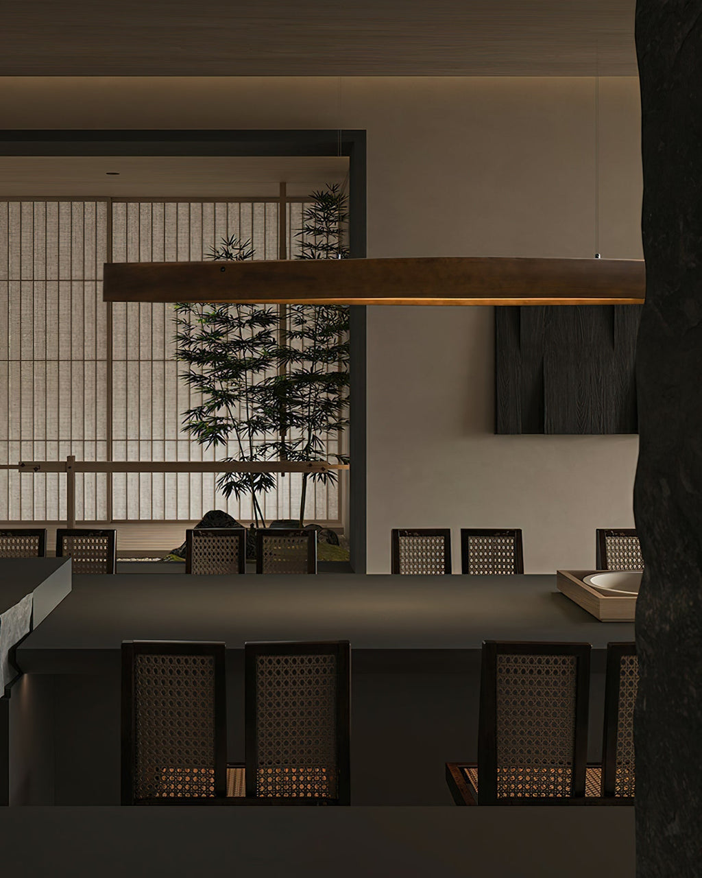 Horizon Linear Wood Pendant Lamp