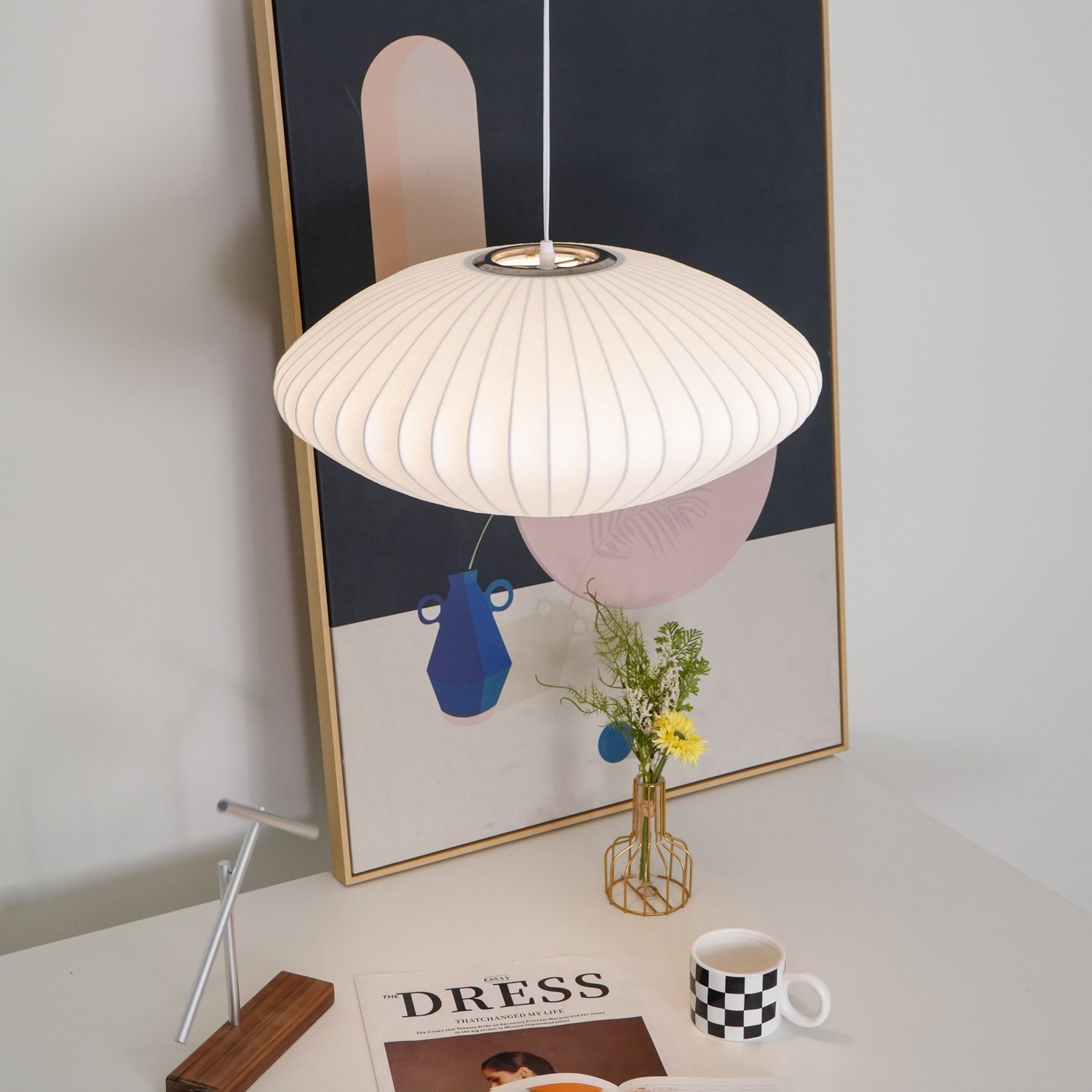 Imitation Silk Bubble Swag Pendant Light