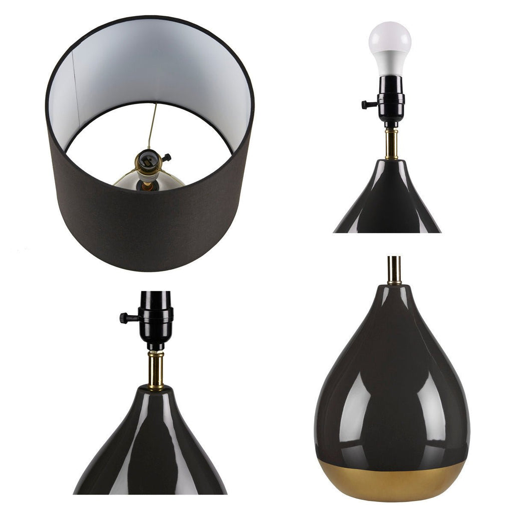 Liora Black and Gold Ceramic Two-Tone Table Lamp