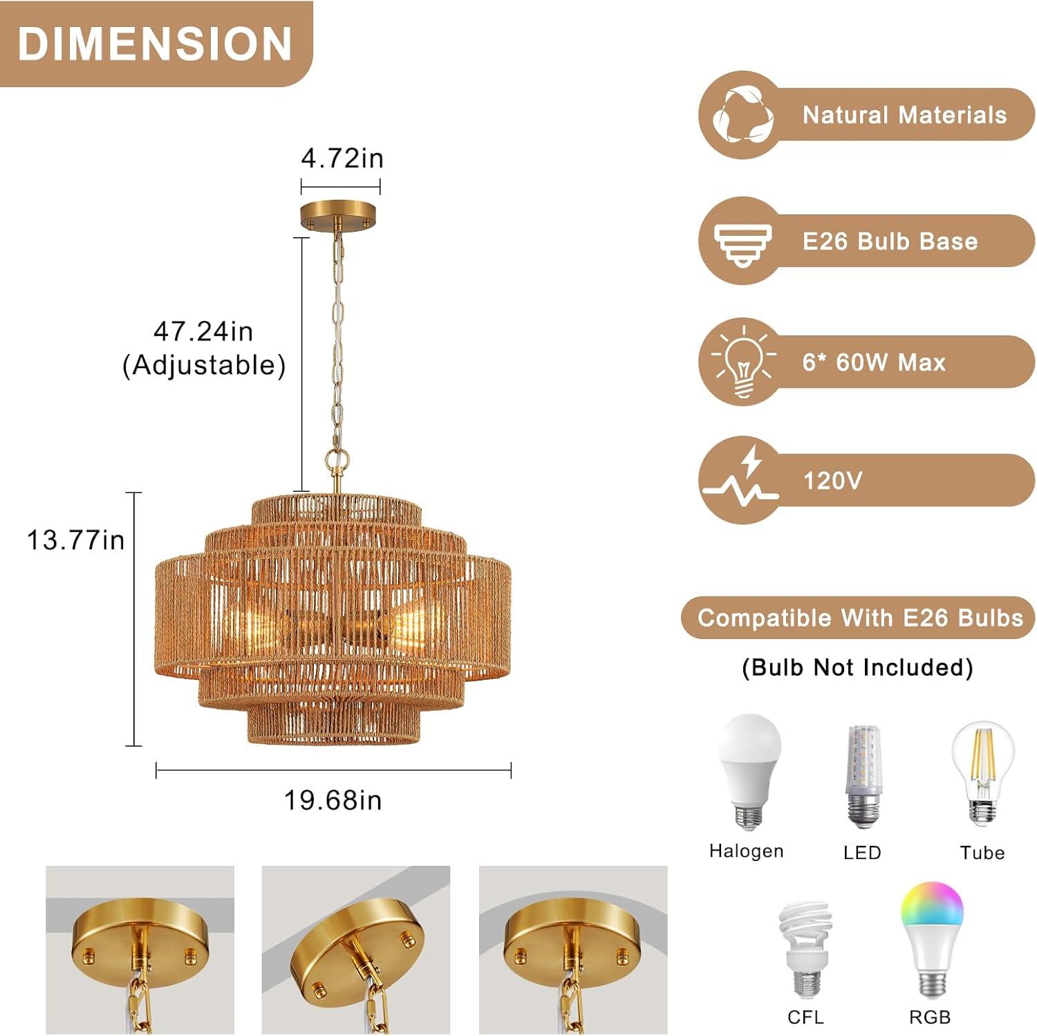 Lush Lantern Rattan Woven Pendant Light