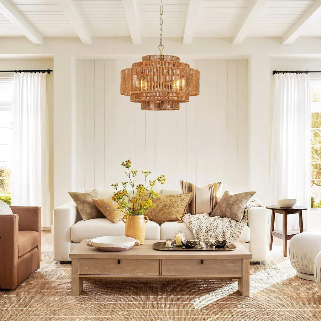 Lush Lantern Rattan Woven Pendant Light