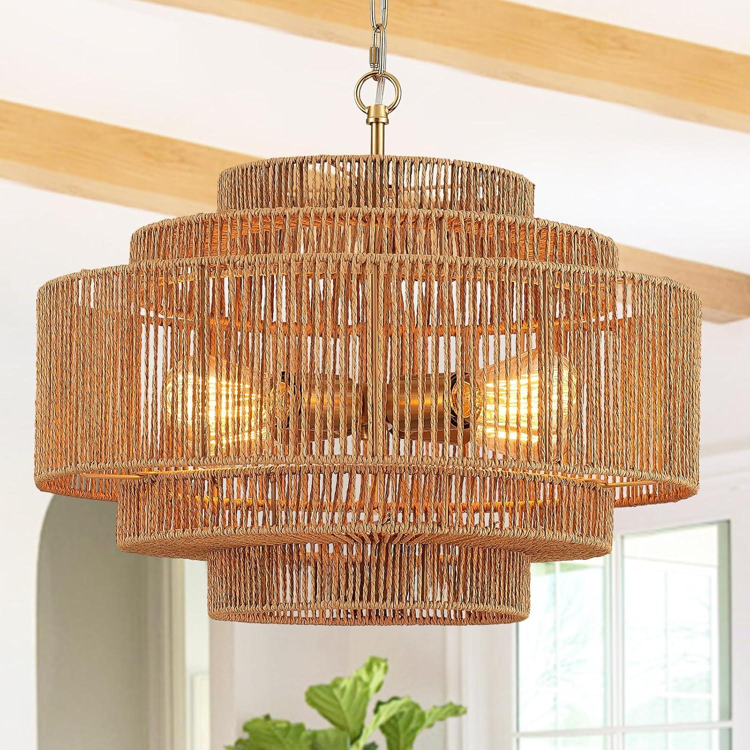 Lush Lantern Rattan Woven Pendant Light