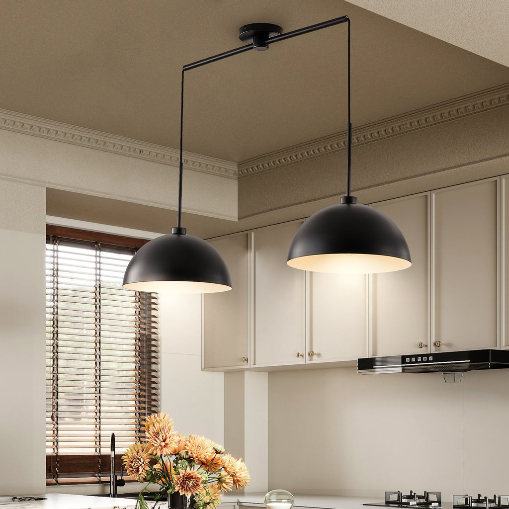 Luxe Duo Black Double Pendant Light