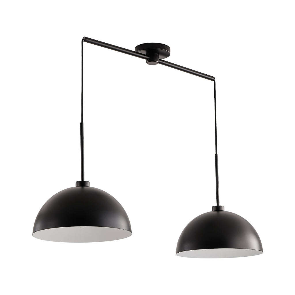 Luxe Duo Black Double Pendant Light