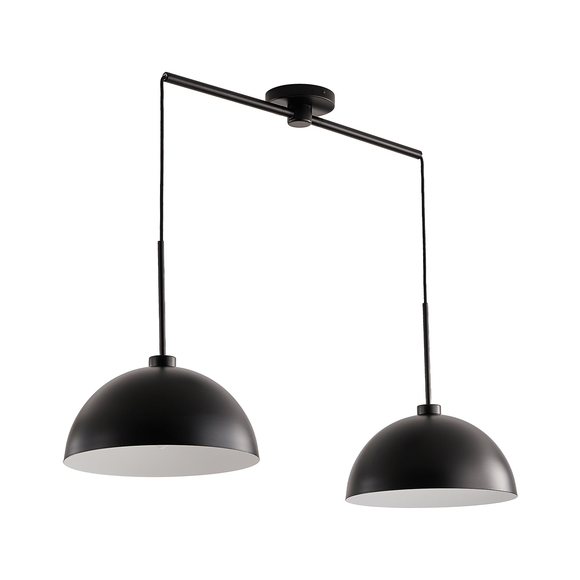 Luxe Duo Black Double Pendant Light