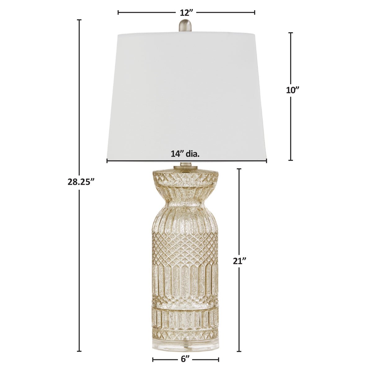 Luxuria Textured Glass Table Lamp