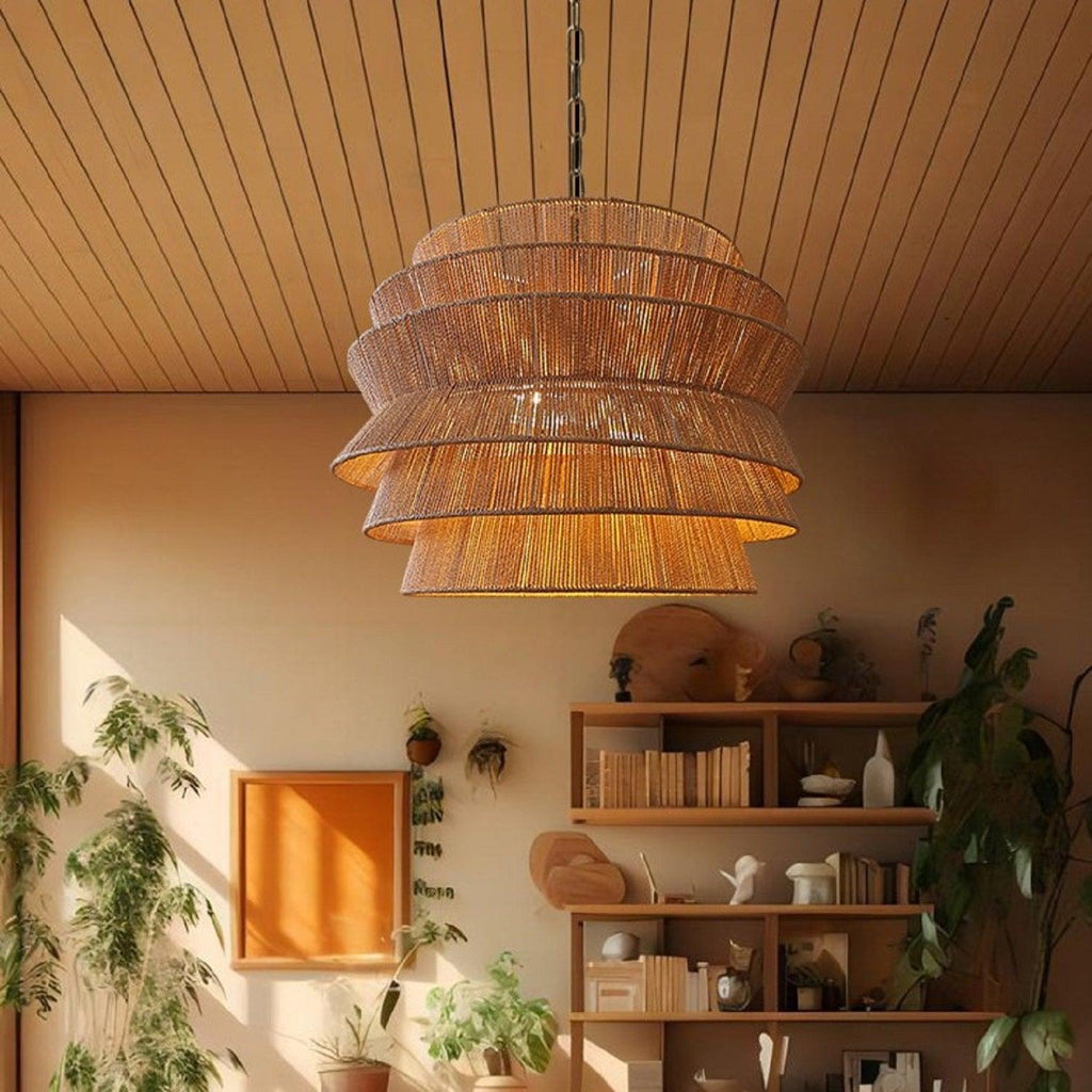 Manzhu Shahua Rattan Woven Pendant Light